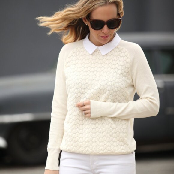 Tory Burch Carmine Sweater Ivory Sz XS/TP - Picture 2 of 5